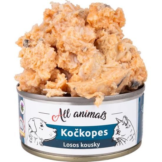 All Animals Kočkopes konzerva losos kousky 90g