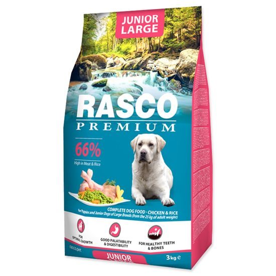 Rasco Premium Krmivo Junior Large kuře s rýží 3kg