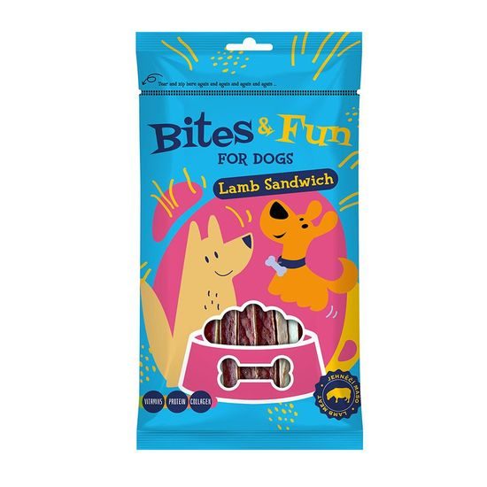 Akinu BITES & FUN Jehněčí sendvič pamlsek pro psy 85 g