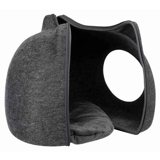 Trixie Plstěná jeskyně KOČKA 38x35x37cm tmavě šedá