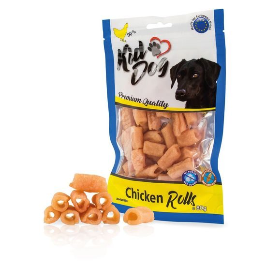 KidDog kuřecí trubičky řezané 80 g