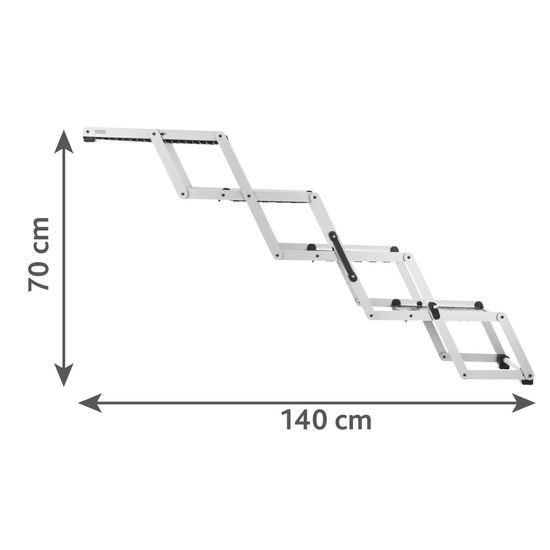 Trixie Skládací schody 4-stupňové 37x70x160 cm do 75 kg hliník/TPR