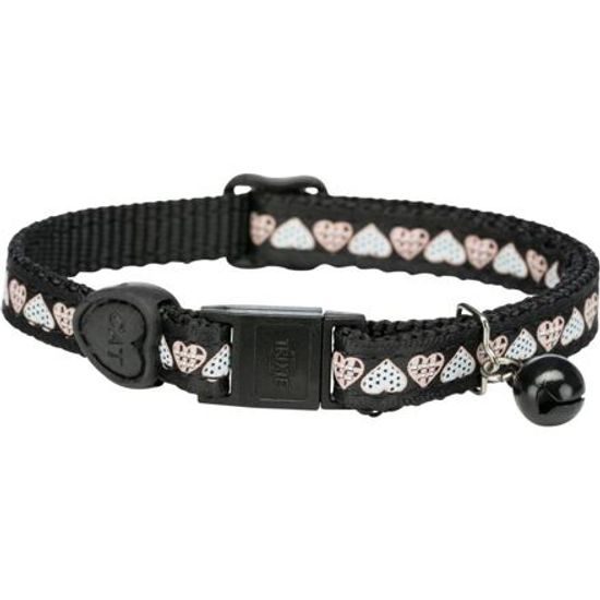 Trixie Obojek pro kočku motiv SRDÍČKA s rolničkou