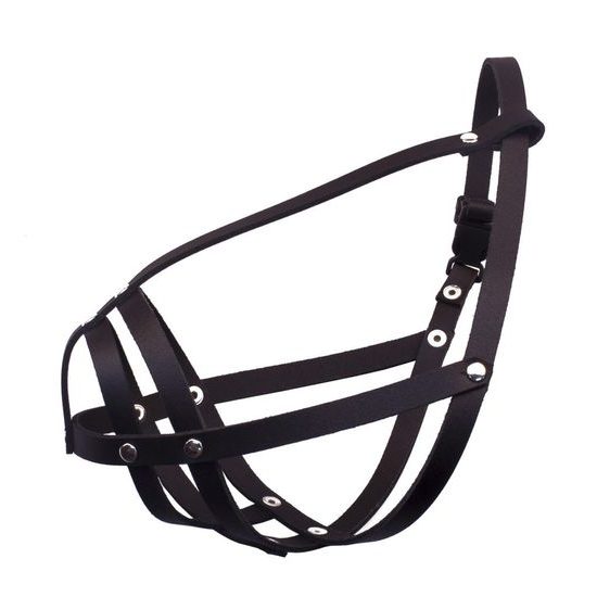 Bafpet Kožený náhubek pletený Černá