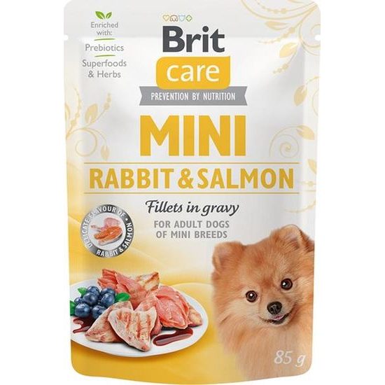 Brit Care Mini Dog kapsička Rabbit&Salmon fillets in gravy 85 g