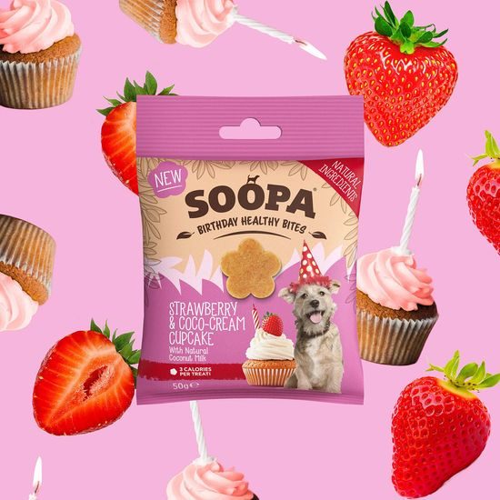 Soopa Pets Soopa Healthy Bites Cupcake s jahodami a kokosem 50 g