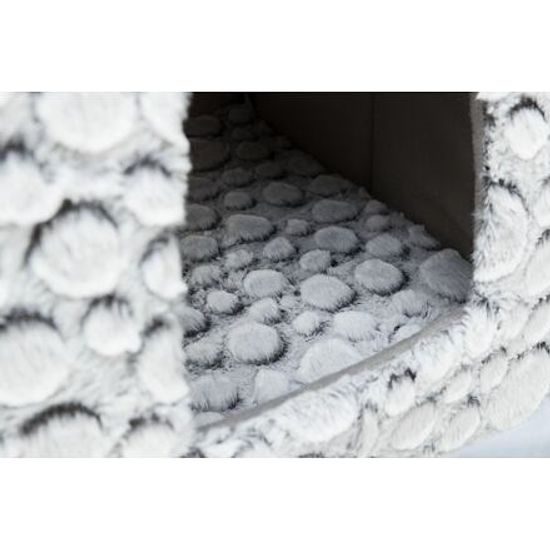 Trixie MILA plyšová jeskyně s polštářem 32x42x32cm bílá/šedá