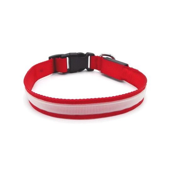 BENTECH Svítící LED obojek Bentech DC3100 červený