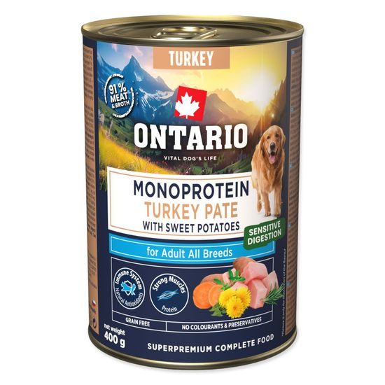 Ontario Konzerva Adult monoprotein krůtí pate s batáty 400g
