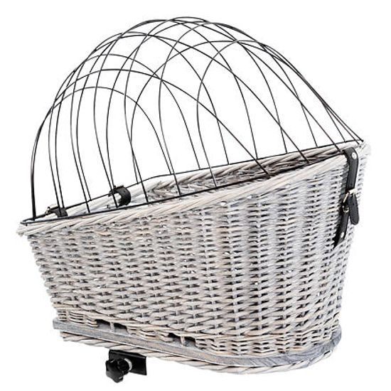 Trixie Přepravní proutěný koš na zadní nosič kola šedý 35x49x55cm (max 8kg)