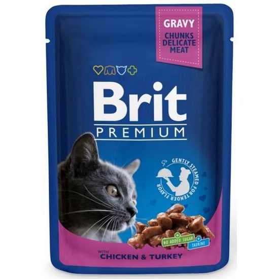 Brit Premium Cat kapsička -Gravy Chicken & Turkey 100 g