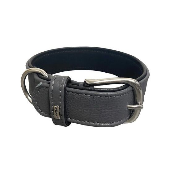 BAFPET Kožený obojek EXCLUSIVE šedá