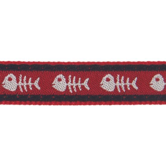 Red Dingo Obojek pro kočky Fishbone Red