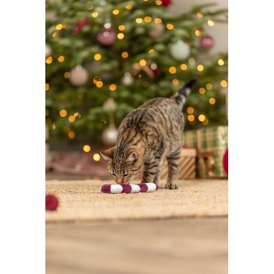 TRIXIE Xmas Candy Cane vánoční hůlka plyšová hračka s catnipem 17,5 cm