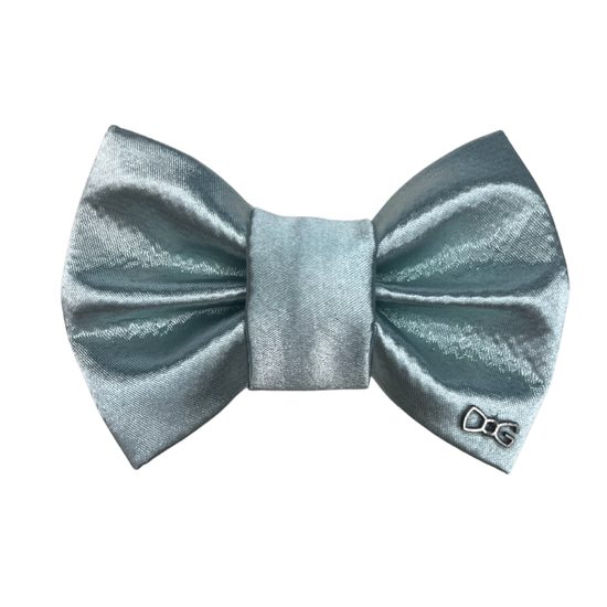 FUNKY DOG Svatební psí motýlek saténový světle modrý