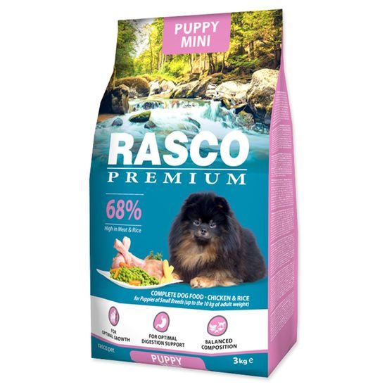 Rasco Premium Krmivo Puppy Mini kuře s rýží 3kg