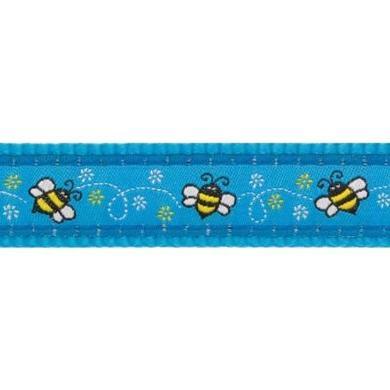 Red Dingo Obojek 15 mm x 24-36 cm Bumble Bee Turquoise
