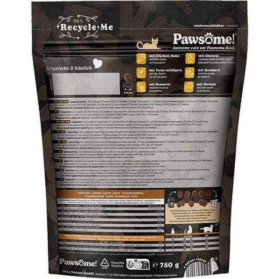 Pawsome! Fresh & Dry Adult Huhn s kuřecím masem 750 g