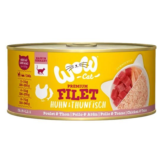 WOW Cat Konzerva Filet Kuřecí s tuňákem Adult 70g