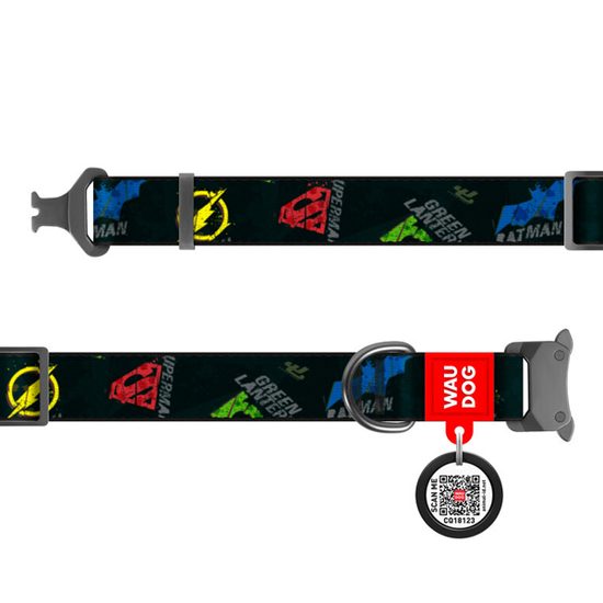WAUDOG Obojek nylonový DC Justice League QR fastex