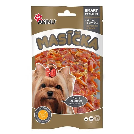 Akinu MASÍČKA Kuřecí proužky pamlsek pro psy 75 g
