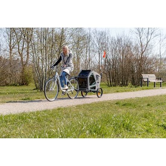 Trixie Vozík za kolo šedá/šalvějová