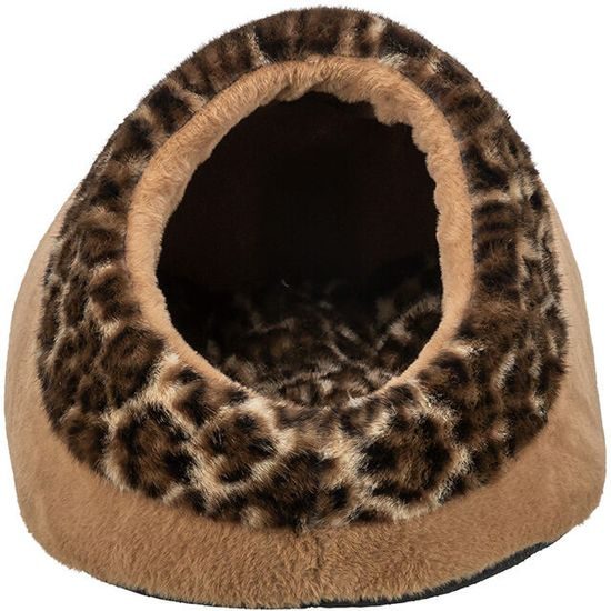 TRIXIE SOFT Edition plyšová kukaň LEO, 35 x 26 x 41 cm, hnědá/leopardí