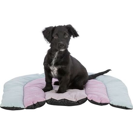 Trixie JUNIOR patchwork polštář DUHA 68x62cm mátová/lila růžová velur