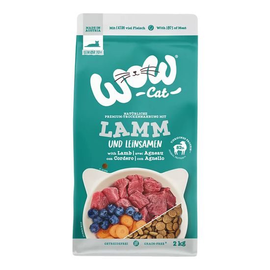 WOW Cat Granule Jehněčí s borůvkami Senior 2kg