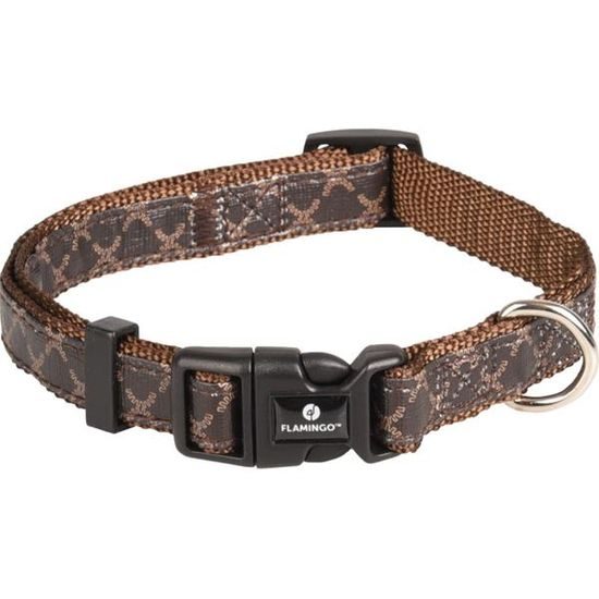 Flamingo Obojek nylon Odin hnědý 2x40-55cm