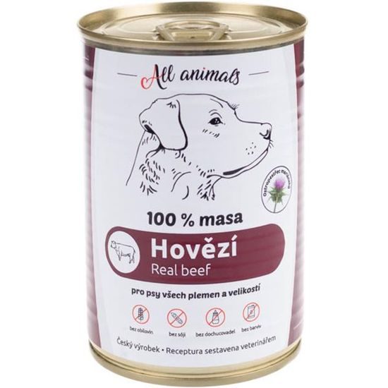 All Animals konzerva pro psy hovězí mleté 400g