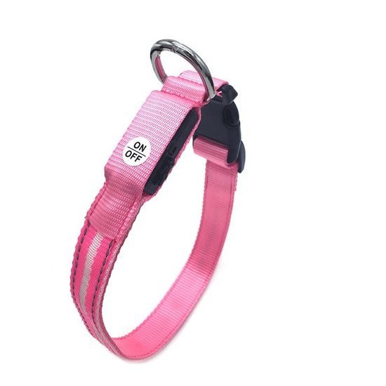 BENTECH Svítící LED obojek Bentech DC1200 růžový