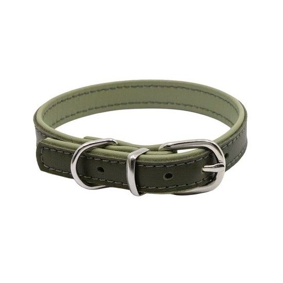 BafPet Kožený obojek DENY hladký Zelená