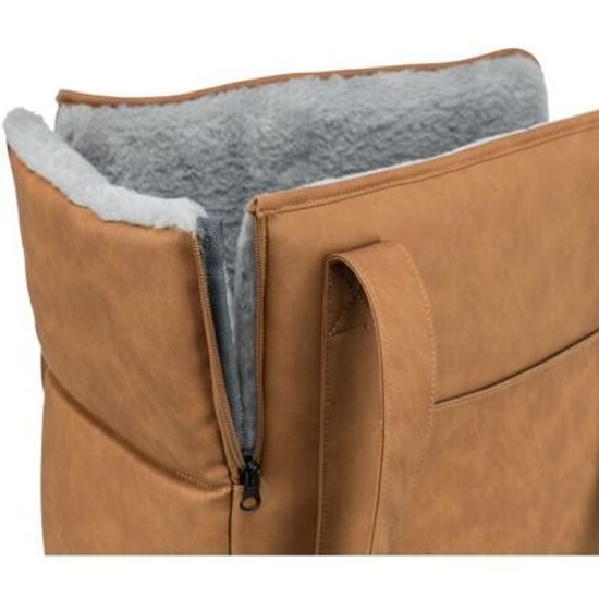 Trixie Transportní taška EVELYN 40 x30x20cm do 5kg umělá kůže plyš hnědá/šedá