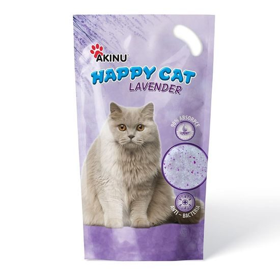 Akinu HAPPY CAT Silika gel levandule stelivo pro kočky 7,2 l