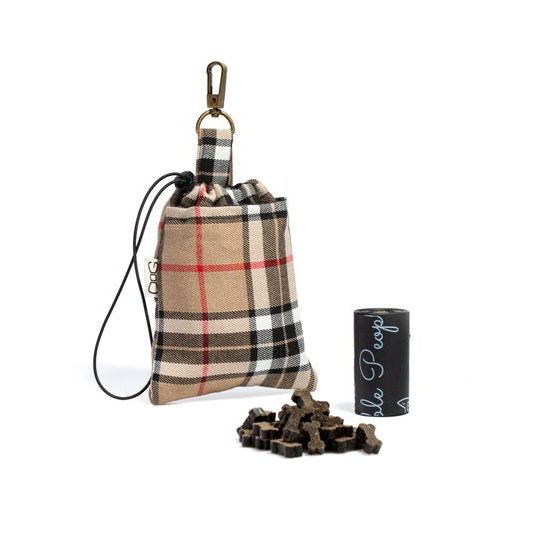 FUNKY DOG Pamlskovník Hnědý kostkovaný