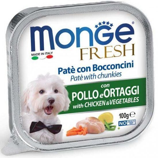 Monge FRESH paštika a kousky s kuřetem a zeleninou 100g pro psy