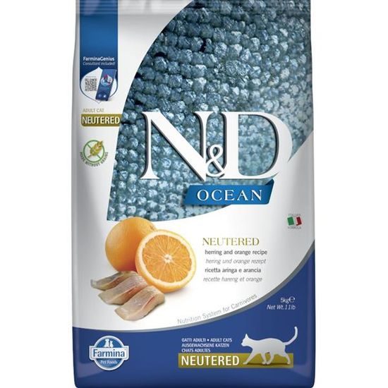 N&D OCEAN Cat GF Neutered Adult Herring & Orange 5 kg