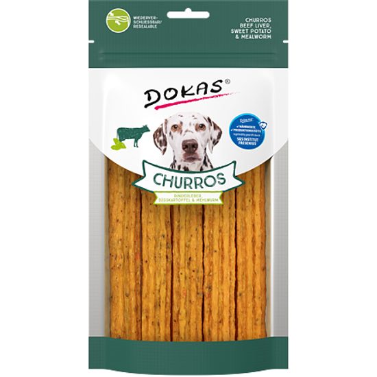 Dokas Churros s hovězími játry, batáty a moučnými červy 150 g