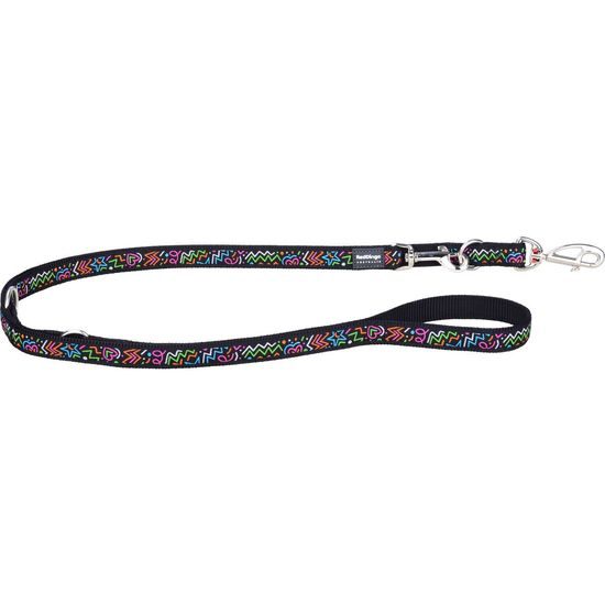 Red Dingo vodítko přepínací Squiggles Black 12 mm x 2 m