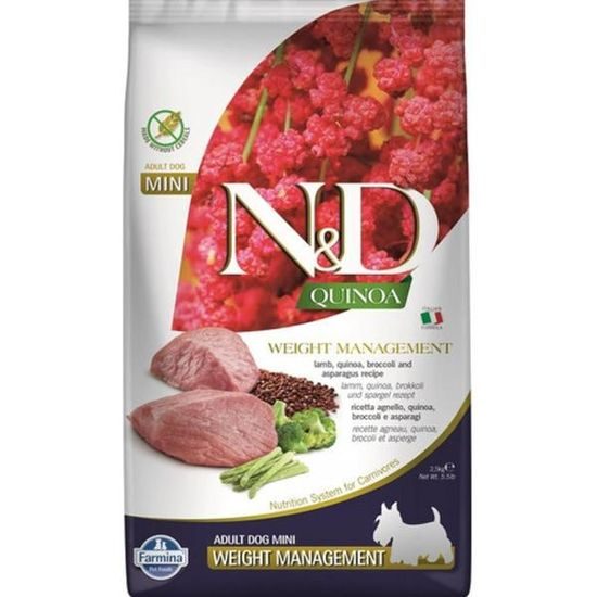 N&D QUINOA Dog GF Weight Management Lamb & Broccoli Adult Mini 2,5 kg