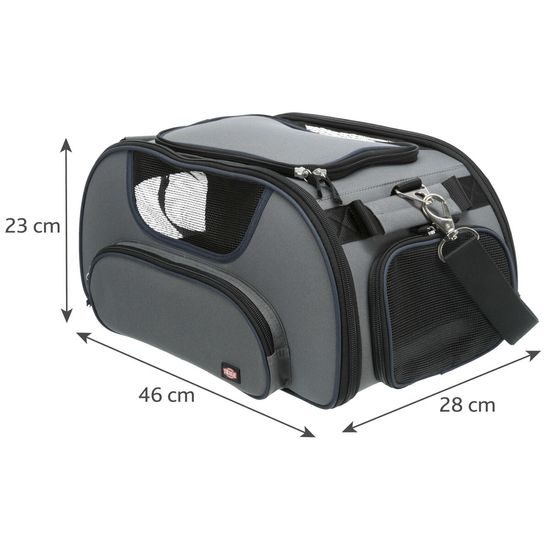 Trixie Transportní taška WINGS do letadla 28x23x46cm šedá/modrá (max 20kg)