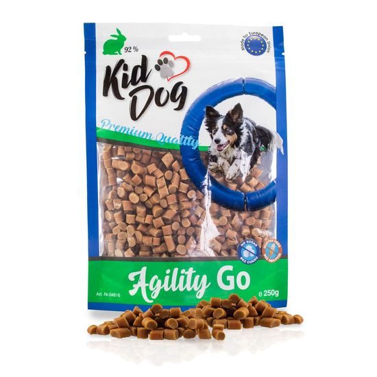 KidDog AGILITY GO mini kousky s králíkem 250 g