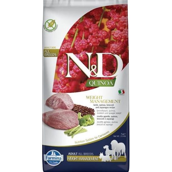 N&D QUINOA Dog GF Weight Management Lamb & Broccoli Adult Medium & Maxi 7 kg