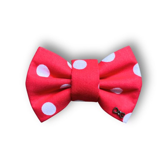 FUNKY DOG Červený psí motýlek s puntíky