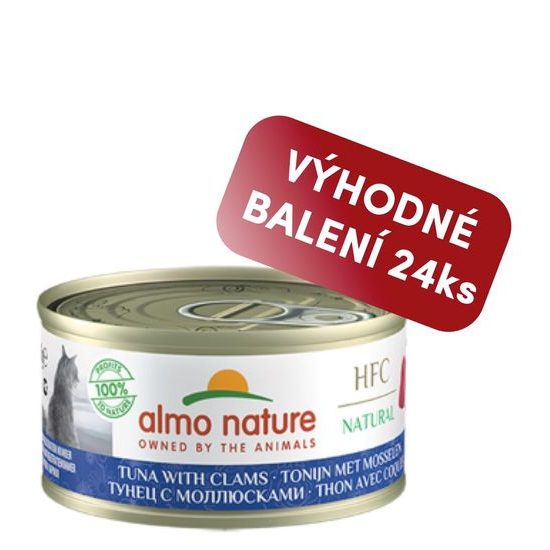 Almo Nature HFC Natural Tuňák a mušle 70g výhodné balení 24ks