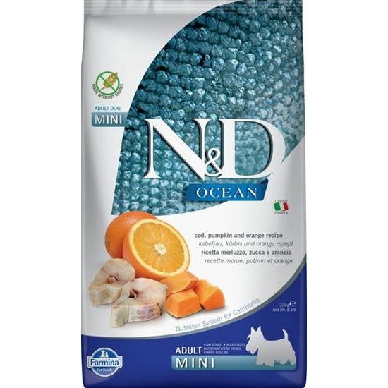 N&D OCEAN Dog GF Cod, Pumpkin & Orange Adult Medium & Maxi 2,5 kg