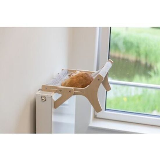 Trixie Hammock lehátko pro kočky do 12 kg 47x24x38cm dřevo/plyš šedá