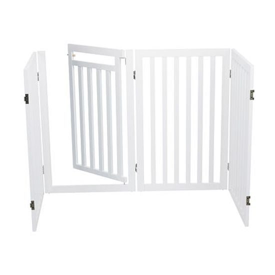 Trixie Ochranná bariéra s otvíracími dvířky 60-160x81cm bílá