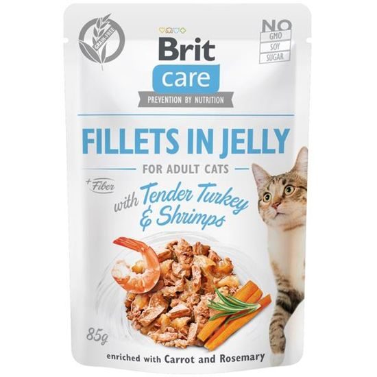 Brit Care Cat kapsička Fillets in Jelly with Tender Turkey & Shrimps 85 g